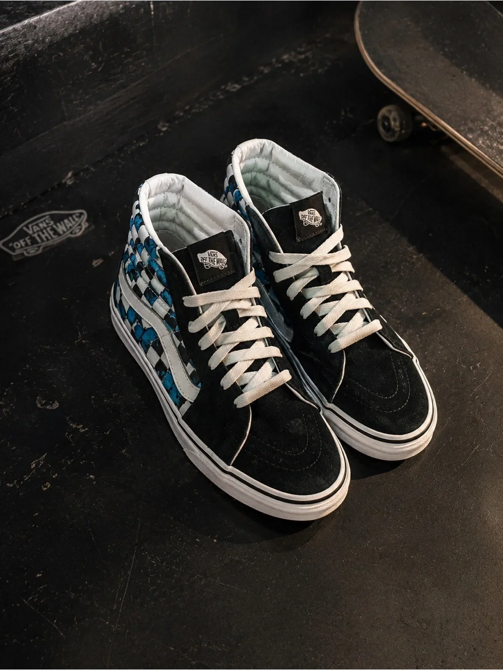 Vans Off The Wall Sk8 Hi Top Sneaker Retro Custom Checkered with Butterfly